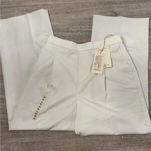 Muji Women’s Classic Cream Wide Leg Slacks